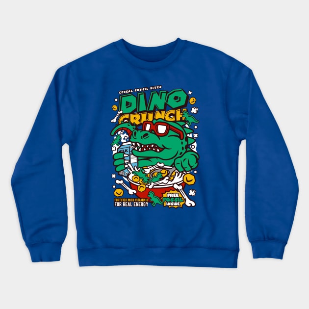 Retro Cartoon Cereal Box // Dino Crunch // Funny Vintage Breakfast Cereal Crewneck Sweatshirt by SLAG_Creative